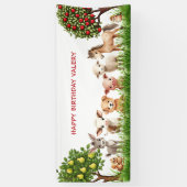 Banderoles Anniversaire de enfant de la ferme Animaux pour fi (Vertical)