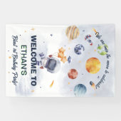Banderoles Anniversaire de enfant de la partie spatiale Astro (Horizontal)