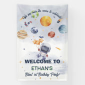 Banderoles Anniversaire de enfant de la partie spatiale Astro (Verticale)