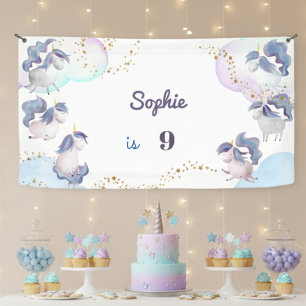 Banderoles Anniversaire de enfant de licornes magiques