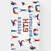 Banderoles Anniversaire de enfant de lutte libre Greco Roman (Vertical)