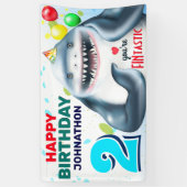 Banderoles Anniversaire de enfant de requins (Vertical)