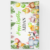 Banderoles Anniversaire de enfant de Safari Animaux (Vertical)
