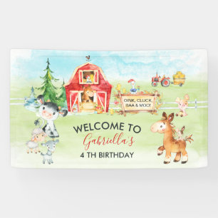 Banderoles Anniversaire de enfant des animaux de ferme et de