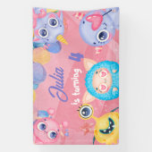 Banderoles Anniversaire de enfant mignon Little Monster (Verticale)