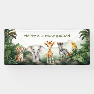 Banderoles Anniversaire de enfant Party Jungle Safari Animaux