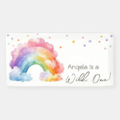 Banderoles Anniversaire de enfant Rainbow Wild One (Horizontal)