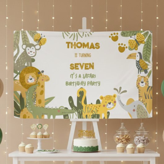 Banderoles Anniversaire de enfant safari sauvage