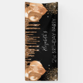 Banderoles Anniversaire de fête noir or parties scintillant d (Vertical)