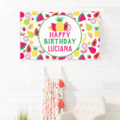 Banderoles Anniversaire de Fruits Tutti à l'ananas (En situation)