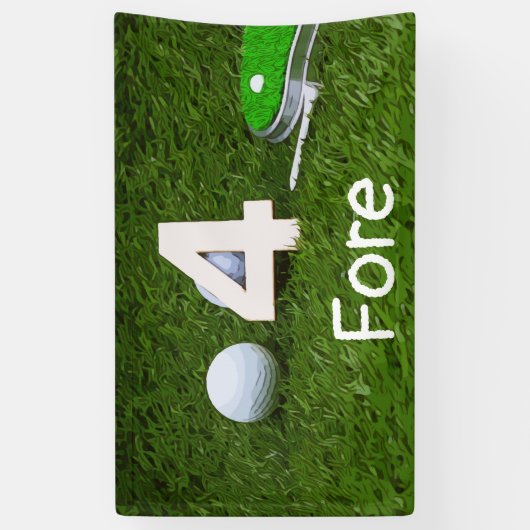 Banderoles Anniversaire de golf de 4 ans (Vertical)