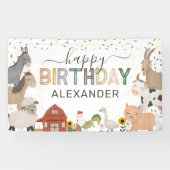 Banderoles Anniversaire de la ferme Cute Barnyard (Horizontal)