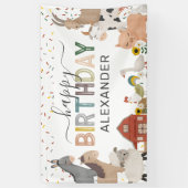 Banderoles Anniversaire de la ferme Cute Barnyard (Vertical)