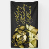 Banderoles Anniversaire de la mascarade en or brossé (Vertical)