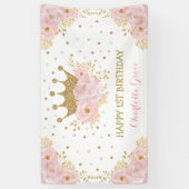 Banderoles Anniversaire de la princesse florale rose (Vertical)