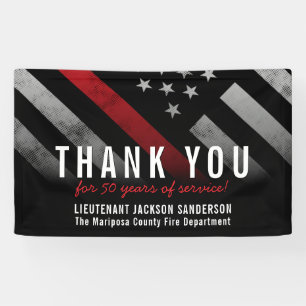 Banderoles Anniversaire de la retraite des pompiers Ligne rou