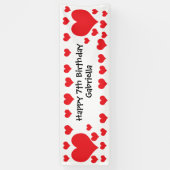 Banderoles Anniversaire de la Saint-Valentin des Coeurs blanc (Vertical)