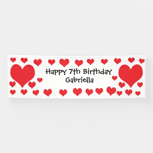 Banderoles Anniversaire de la Saint-Valentin des Coeurs blanc (Horizontal)