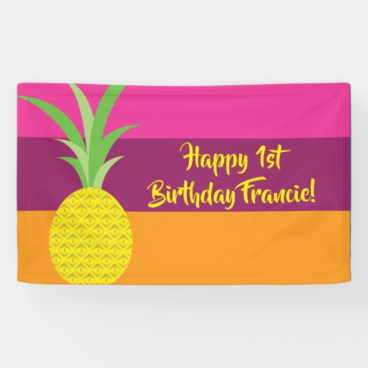 Banderoles Anniversaire de l'ananas (Horizontal)