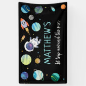 Banderoles Anniversaire de l'astronaute bleu (Vertical)