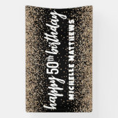 Banderoles Anniversaire de l'or noir élégant (Verticale)