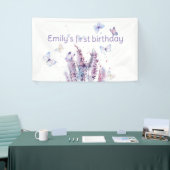 Banderoles Anniversaire de papillon rose violet (Salon professionnel)