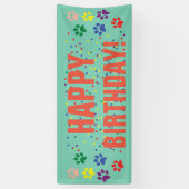 Banderoles Anniversaire de partie de chien joyeux avec des (Vertical)