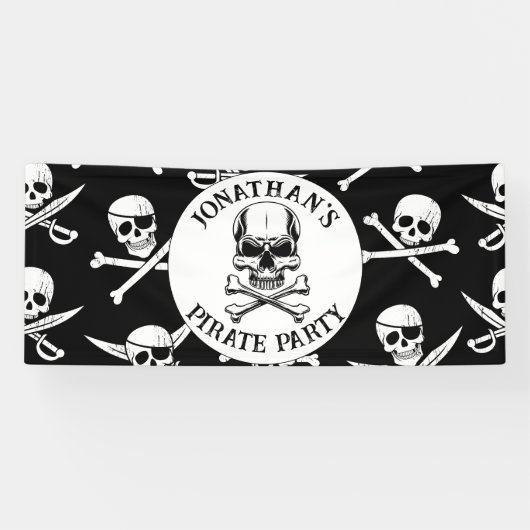 Banderoles anniversaire de pirate sous le thème de la mer (Horizontal)