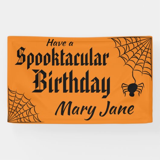 Banderoles Anniversaire de Spooktacular Halloween Spiderweb (Horizontal)