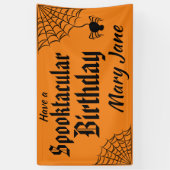 Banderoles Anniversaire de Spooktacular Halloween Spiderweb (Vertical)