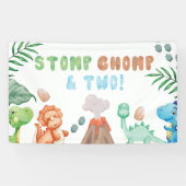 Banderoles Anniversaire de Stomp, de Chomp et de deux dinosau (Horizontal)
