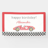 Banderoles anniversaire de voiture de course vintage (Horizontal)