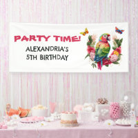 Anniversaire d'enfant tropical avec perroquet colo