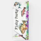 Banderoles Anniversaire des amoureux de la pêche avec l'aquar (Vertical)