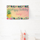 Banderoles Anniversaire des filles d'ananas du coucher de sol (Insitu)