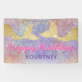 Banderoles Anniversaire des sirènes marines (Horizontal)