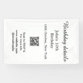 Banderoles Anniversaire détails 10e anniversaire balayage QR