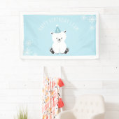 Banderoles Anniversaire d'Onederland d'hiver bleu d'ours (En situation)