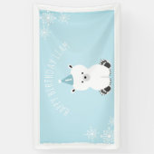 Banderoles Anniversaire d'Onederland d'hiver bleu d'ours (Vertical)