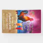 Banderoles Anniversaire drôle de coq tropical de cocktail (Horizontal)