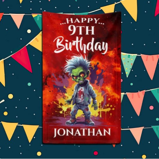 Banderoles Anniversaire drôle Zombie Boy