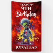 Banderoles Anniversaire drôle Zombie Boy (Vertical)