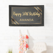 Banderoles Anniversaire du 50e anniversaire de Black and Gold (En situation)