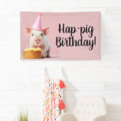 Banderoles Anniversaire du cochon de lait ! (En situation)