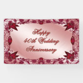 Banderoles Anniversaire du Mariage Ruby 40h (Horizontal)