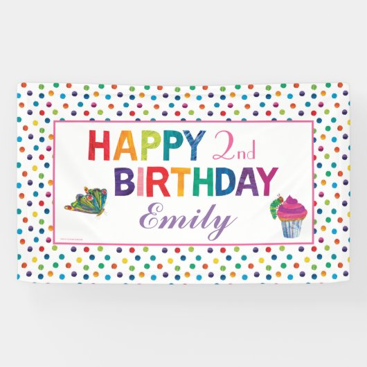 Banderoles Anniversaire du papillon Caterpillar, très affamé (Horizontal)