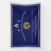 Banderoles Anniversaire du pasteur bleu argenté ou événement  (Verticale)