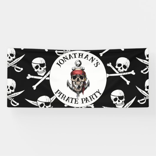 Banderoles Anniversaire du pirate sous la mer (Horizontal)