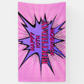 Banderoles Anniversaire du super-héros des filles (Vertical)