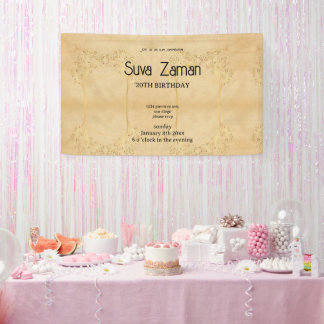 Banderoles Anniversaire élégant simple mignon gris 20 ans